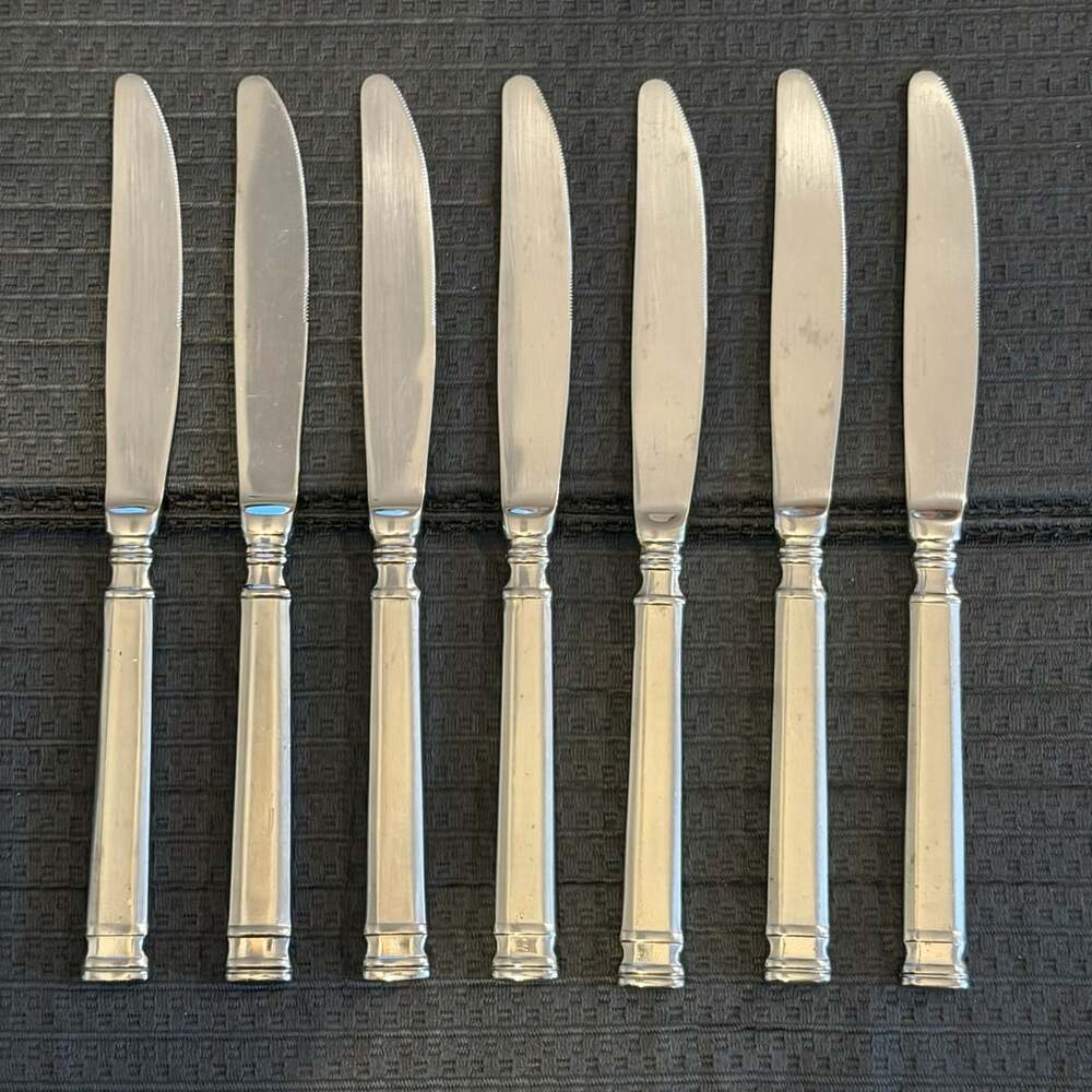 Hampton Silversmiths Optimum Stainless & Frosted Dinner Knives Set of 7